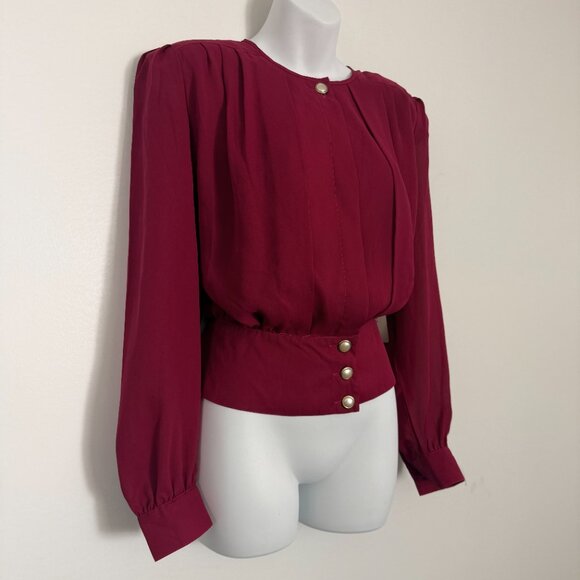 Vintage 80s NWT Karen Scott Fuchsia Blouse | Size 10 - Picture 2 of 12